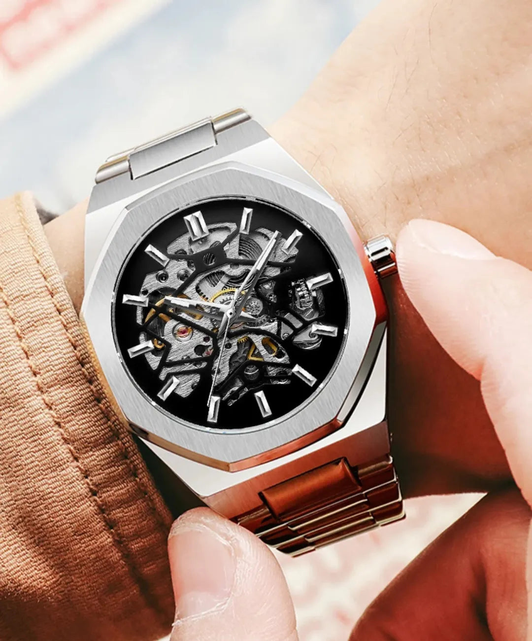 Relógio Masculino Sand Squeleton