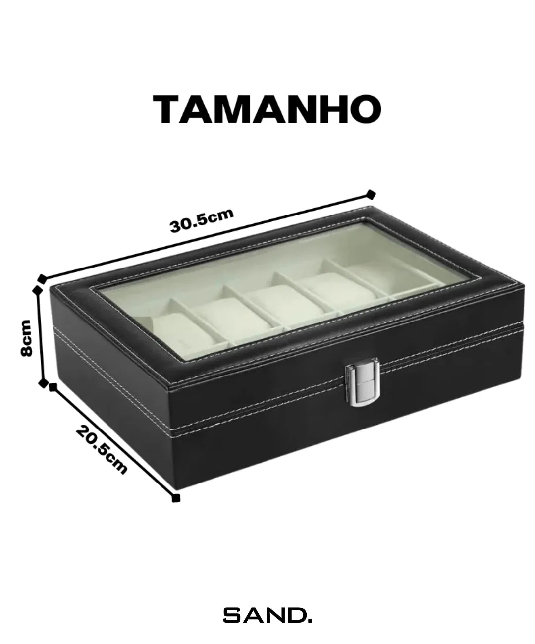 Porta-Relógio-12-Slots-Sand