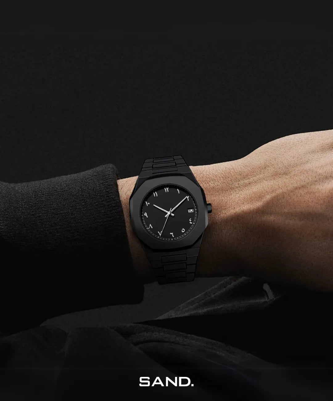 Relógio-Nautilus-Black-Arabic-Sand