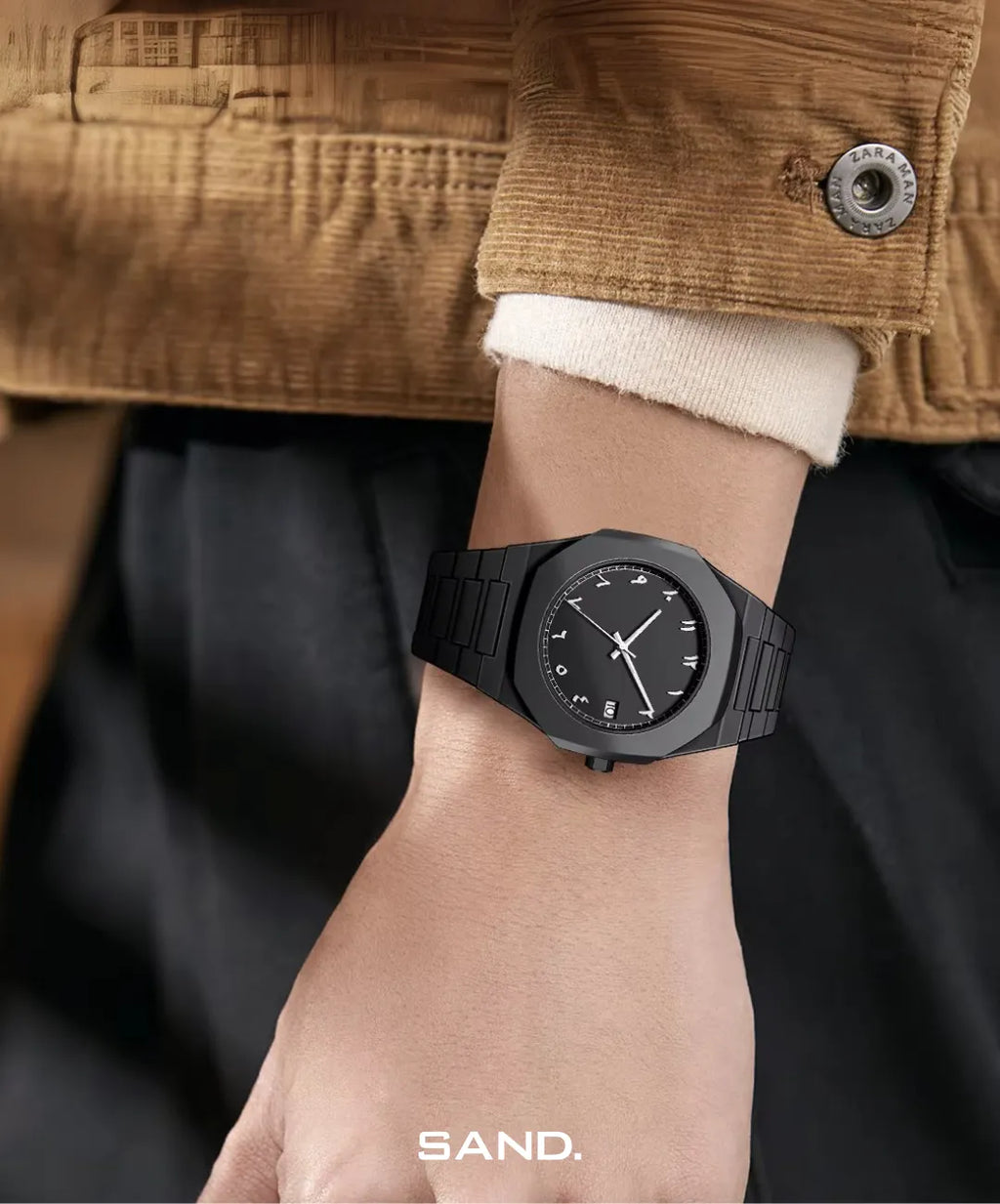 Relógio-Nautilus-Black-Arabic-Sand